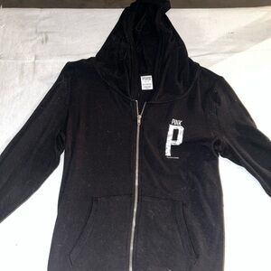 PINK Victoria's Secret women’s Black Zip-Up Hoodie
